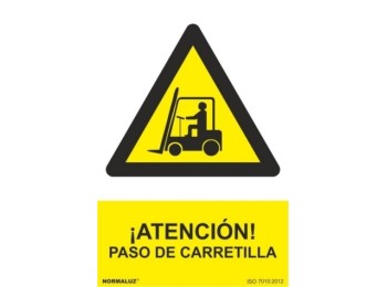 Cartel señal 210x300mm pvc paso carretilla normaluz