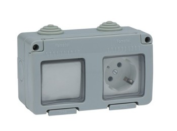 Interruptor elec 10amp-250v estanco conm. enchufe ip55 famat
