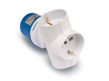 Adaptador elec tt 16a-250v ind tri bl famat