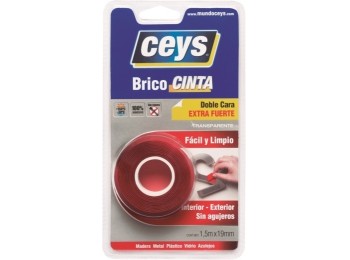Cinta adh 19mmx  1,5mt d/cara tra bricocinta roja ceys