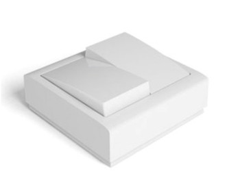 Conmutador doble 72x72x28 10a-250v sup. abs bl 8003 famat