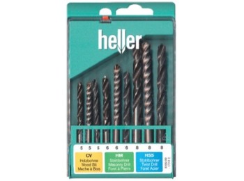 Broca metal/piedra/madera 05/6/8 mm 09pz heller