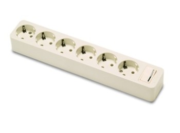 Base multiple 6 tomas tt int sin cable polic bl famat