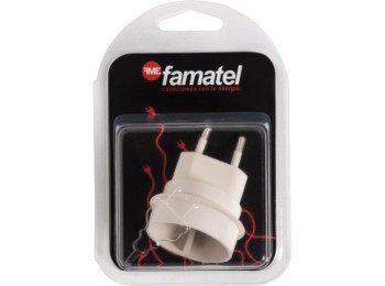 Adaptador elec 100x145x55 10a-250v eur-univ. polic bl famat