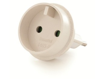 Adaptador elec 48x63x48 10a-250v eur-univ. polic bl famat