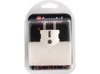 Adaptador elec 100x145x65 tt 16a-250v dob cer/polic bl famat