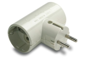 Adaptador elec 79x83x43 tt 16a-250v dob cer/polic bl famat