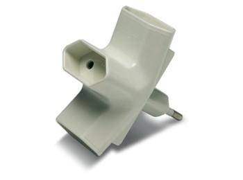 Adaptador elec 40x88x80 10a-250v tri polic bl famat