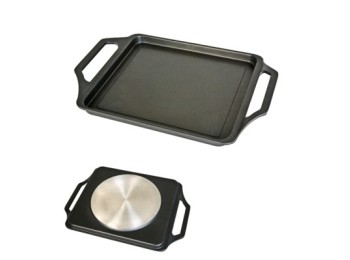 Plancha asar band 37x25cm lisa c/asa al/fu ecostone cookware