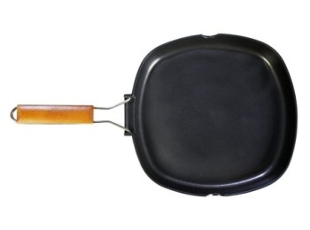 Grill plancha 28x28cm liso m/abat al/fu ecostone cookware