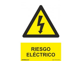 Cartel seÑal 210x300mm pvc riesgo electrico normaluz