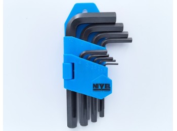 Llave allen hexag. 1,5-10mm corta ne nivel 9 pz