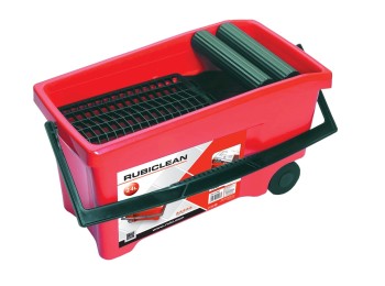 Cubeta pintor 24 lt rejilla y rodillos ruedas pl rubi