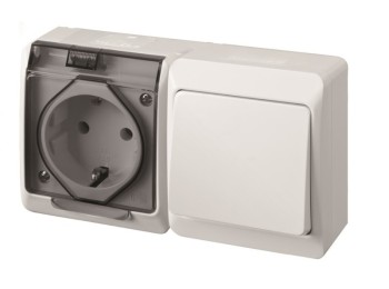 Interruptor elec 16amp-250v estanco conm. enchufe ip54 abs b