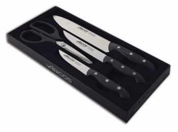 Juego cuchillos tijera maitre arcos 4 pz