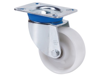 Rueda gir 100mm 2-0020 pl.106x086 300kg-liso nyl bl tv tn al