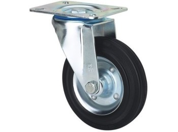 Rueda gir 125mm 2-0227 pl.106x086 140kg.liso gom neg zv bs a