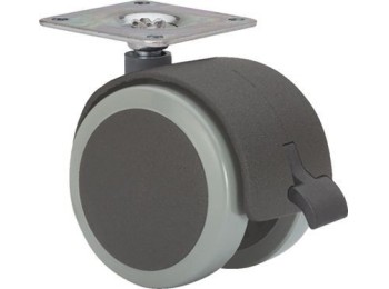 Rueda gir.dble c/f 050mm 1-0643 pl.42x42 050kg pu n/g dk ale