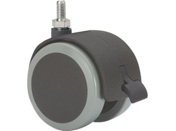 Rueda gir.dble c/f 050mm 1-0646 esp.ros 050kg pu n/g dk alex