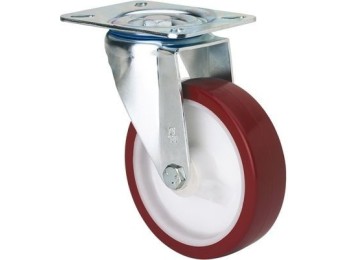 Rueda gir c/f 125mm 2-2357 pl.106x086 200kg.liso pu b/r zv p