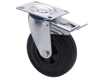 Rueda gir c/f 125mm tw0265 pl. 110kg goma ne alex