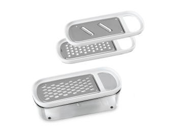 Rallador coc man 3 usos recipiente inox metaltex