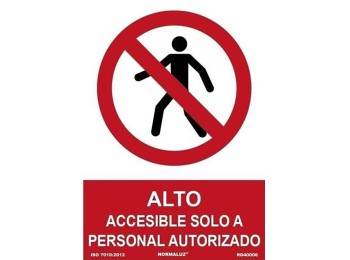 Cartel señal 210x300mm pvc solo personal aut normaluz