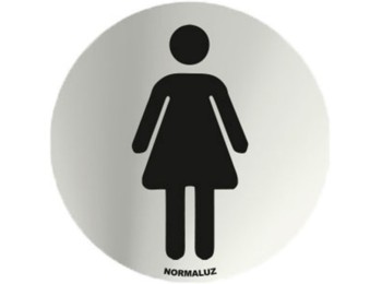 Placa señal 7cm diam autoadh in. señoras normaluz