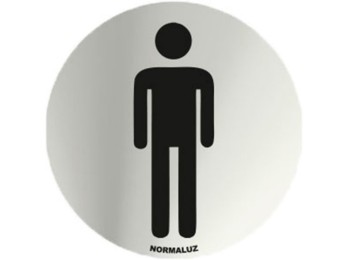 Placa señal 7cm diam autoadh in. caballeros normaluz