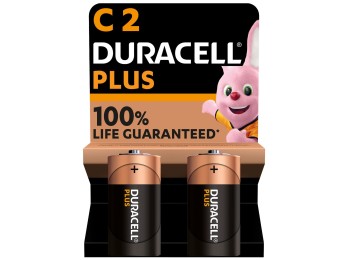 Pila alcalina lr14 1,5v c power plus duracell 2 pz