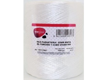 Hilo paqueteria 750gr 02mm rafia bl torcido 1 cabo vivah 900