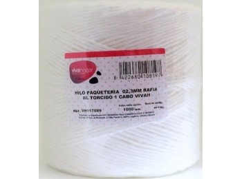 Hilo paqueteria 1000gr 02,3mm rafia bl torcido 1 cabo vivah