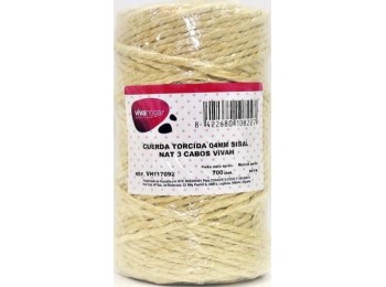 Cuerda torcida 04mm sisal nat 3 cabos vivah 700 gr