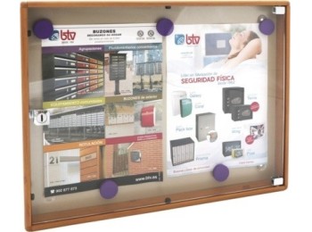 Tablon anuncios 350x460x36,5mm btv alu mad.cl diseño h claro