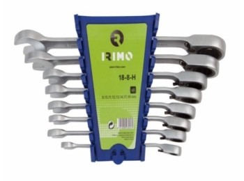 Llave fija  combinada 8-19mm carraca 2 bocas irimo 8 pz