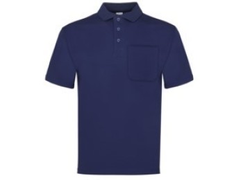 Polo trabajo l bolsillo alg/poli/cool m/corta az/mar 100 ves