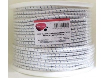 Goma elastica 08mm poliester/latex bl/az int.latex vivah 100