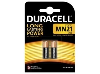 Pila alcalina mn21 12v mando distancia mn21 duracell 2 pz