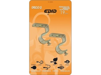 Soporte barra cort 19mm techo met crem deco 2 epid 2 pz