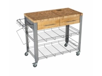 Carro coc mesita 50x97x88cm 2 cajones acero/madera chris&chr