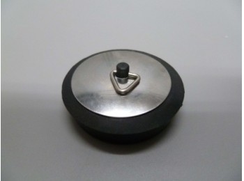 Tapon baño c/emb 38mm goma/chapa neg/inox s&m