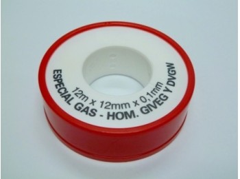 Teflon fontan al.dens. 12mmx0,1mmx12mt para gas bl s&m