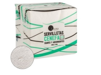 Servilleta mesa doble capa 30x30cm papel cenefa lisma 100 pz
