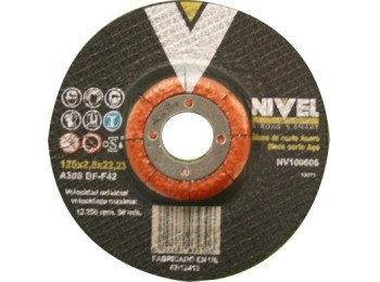 Disco corte metal 125x2,5x22 mm nivel