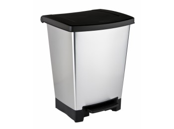 Cubo bas. recicl. 25lt c/pedal 2comp. pl gr/pl curver