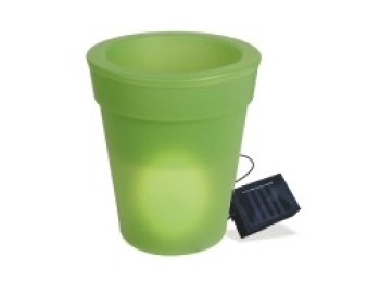 Maceta jard h19,5cm solar natuur pp ver led b/rec nt95413
