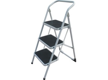 Escalera dom tijera 0,73mt 3 peld.38x26 b/baja acero bl cody