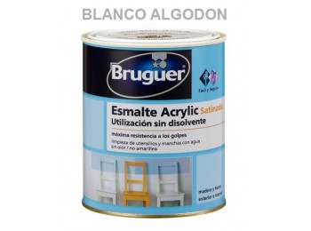Esmalte acril sat. 250 ml bl/alg int/ext s/olor bruguer