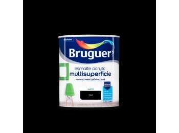 Esmalte acril mate 750 ml neg.perm. int/ext s/olor bruguer