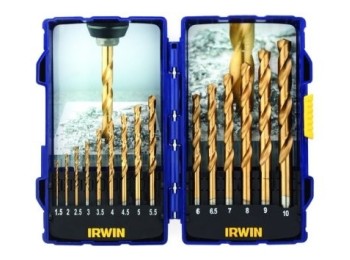 Broca met hss/titanio 1,5 - 10mm din 338 15pz irwin-joran